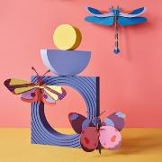 Papillon décoratif en carton Jaune et Marron 35 cm à construire Studioroof