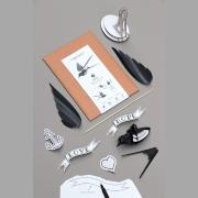 Kit de fabrication 1 Oiseau Hirondelle 25 cm Noir Blanc Assembli