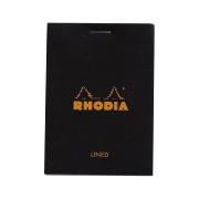 Bloc agrafé Rhodia A7 Black N°11 7,4x10,5cm 80f ligné 80g