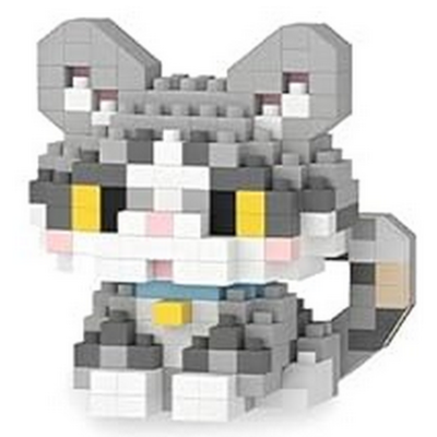 Mini-briques Petit Chat Gris 4.8x4x5.4 cm 251 pièces K222 Pet Day Mini Blocs de construction Mekansm