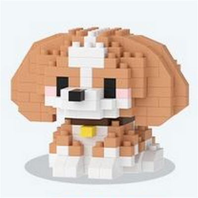 Mini-briques Petit Chien Marron Beagle 6x5.6x4.5 cm 213 pièces  K211 Pet Day Mini Blocs de construction Mekansm
