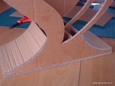 DIY Tuto urne coeur en carton - habillage extérieur structure
