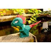 Kit de pliage Prédécoupé Petit Dinosaure Vert et Rouge 32x33x18 Agent Paper