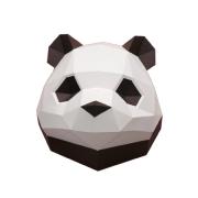 Kit de pliage Trophée Papercraft Panda Bébé Blanc et Noir à fabriquer 29x28x23 cm