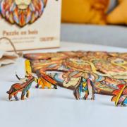 Puzzle en Bois Lion Majestueux 120 pièces 28x24 cm S Coffret Bois Creatif Wood