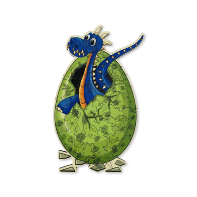 Puzzle en Bois Bébé Dinosaure Bleu 35 pièces 21x13 cm Creatif Wood