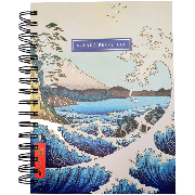 Agenda perpétuel Estampes Japonnaises Spirale 230p 17.5x21.5 cm Semainier Ed Desastre