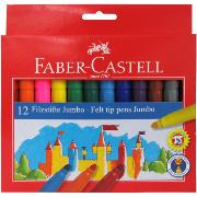 Feutres Enfant Jumbo Pochette 12 couleurs Pointe large Faber Castell