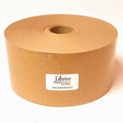 Bande de Kraft Gommé Brun Vergé  Préencollé Rouleau Large 70mm x 200m