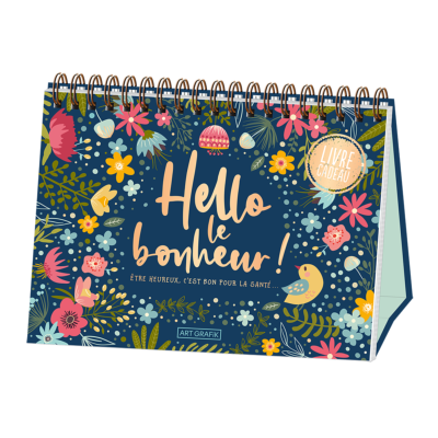 Livre cadeau 52 messages Hello le Bonheur Livre Chevalet 16 x 13 cm Art Grafik