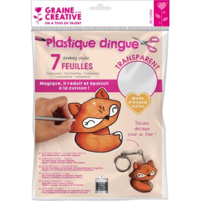 Plastique Dingue 7 feuilles 26x20cm Transparentes Graine Créative