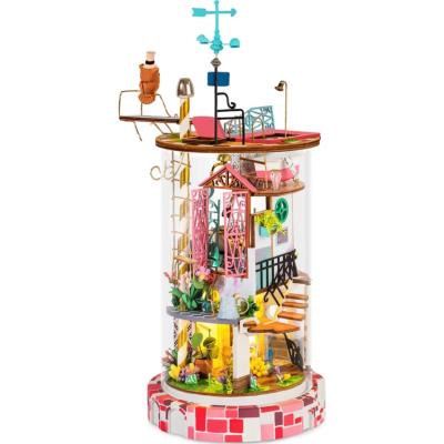 Kit Maison miniature Bloomy House Maquette tube à fabriquer H 18 cm DS002