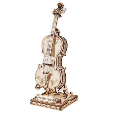 Maquette Bois Musique Violoncelle 20cm Puzzle 3D de 58 pièces