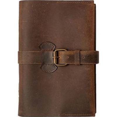 Carnet de Voyage Cuir Enki 200p coton 16x24 cm Fait-main en Inde