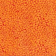 Papier Népalais Lokta Grosse fleur Kikou Orange Motif Rouge 50x75 cm