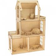 Maison de Poupées Winter 56x35cm avec Mobilier à construire Bois Munda Mundi