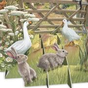 Carte 3D Animaux à la Campagne 16x16 Décor en relief avec enveloppe