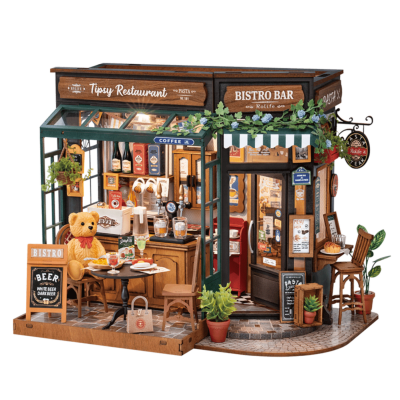 Kit Maquette 3D Bistro Bar Tipsy Restaurant Miniature à fabriquer 297 pièces DG167 Rolife