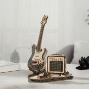 Maquette Bois Musique Guitare Electrique 22 cm Puzzle 3D de 140 pièces TG605K Rolife