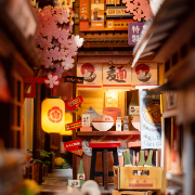 Kit Maquette Book Nook à fabriquer Sakura Wine Alley 19x11x22cm TGB11 Serre-livres Ruelle Japonaise 3D miniature Rolife