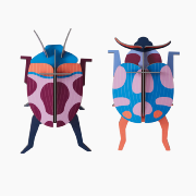 Insecte Couple de Coccinelles en carton 15 cm Décoration 3D Studioroof