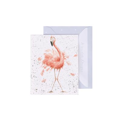 Carte miniature Flamant Rose 9x7 cm Wrendale