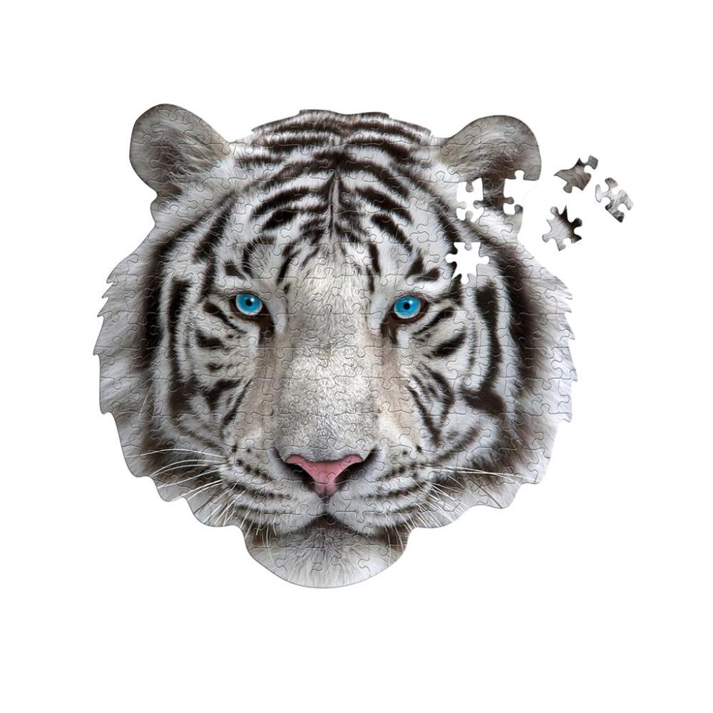 Puzzle en Forme Tête de Tigre blanc 300 pièces 40x40 cm I AM Mini