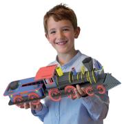 La Locomotive à vapeur en carton à construire Maquette 3D et Livre Sassi Junior