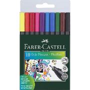 Feutres Fins Grip Finepen 0.4mm Pochette 10 couleurs Faber Castell