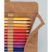 Trousse beaux-arts à rouler Similicuir Marron pour 45 crayons H20 cm Faber Castell