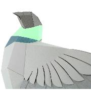 Kit de pliage Prédécoupé Oiseau Pigeon Gris Agent Paper