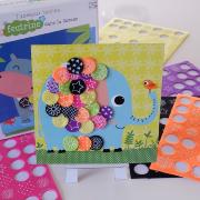 Coffret Feutrine à coller 6 Tableaux Animaux Savane 3 ans Crealign