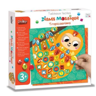 Coffret Diams Mosaïque 6 Tableaux Animaux Tropicoanimo 3 ans Crealign