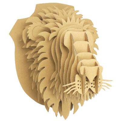 Trophée mural Tête de Lion en Carton à construire 25 x 32 x 24 cm