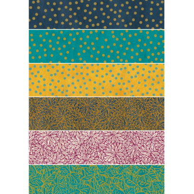 Échantillons Papiers Népalais x6 motifs Jungle Pois 9x12cm