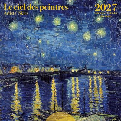 Calendrier mural 2027 Ciel des Peintres 12 illustrations 16 mois 30X30 cm Ed Desastre