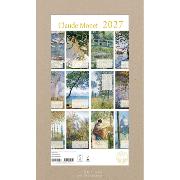 Calendrier mural Luxe 2027 Claude Monet 12 illustrations 12 mois Doré Or chaud 49X29 cm Ed Desastre