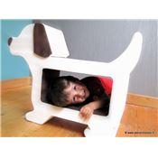 E-Patron PDF meuble en carton - Chien en carton Helvis