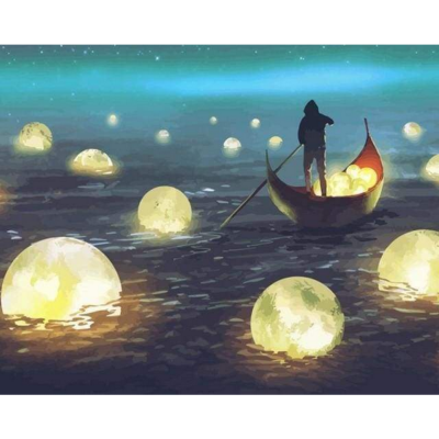 Peinture par numéros Lumières sur le Lac Tableau 40x50 Figure d'Art