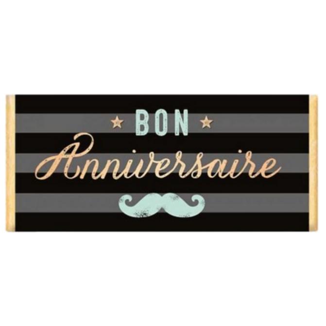 Tablette Chocolat Bio 30g Bon Anniversaire Moustache Tablette Chocolat Bio 30g Bon Anniversaire Moustache