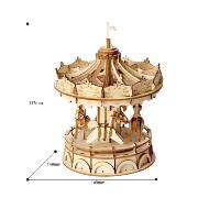 Maquette Bois Manège Carrousel 15 cm Puzzle 3D de 174 pièces TG404 Rolife