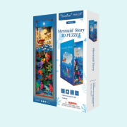 Kit Maquette Book Nook à fabriquer Sirène Fond Marin 18x8x24.5 cm HTQ112 Serre-livres Mermaid Story Miniature 3D
