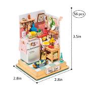 Mini-Kit Maquette Bois Maison miniature Cuisine 7x7x9 cm DS015