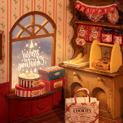 Kit Maquette 3D Noël Maison de Pain d'épice miniature à fabriquer 23x17x22 cm DG176 250 pièces Rolife