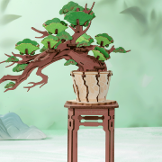 Maquette Bois Bonsaï en Pot Evergreen Pine Bonsaï Puzzle 3D de 115 pièces TG510 Rolife