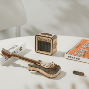 Maquette Bois Musique Guitare Electrique 22 cm Puzzle 3D de 140 pièces TG605K Rolife