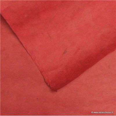 Papier népalais uni couleur Rouge Carmin Feuille 50x75 cm Lokta Fait-main