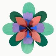 Fleur murale Pistache Sorbet 25 cm 35 pièces Déco carton 3D Studioroof