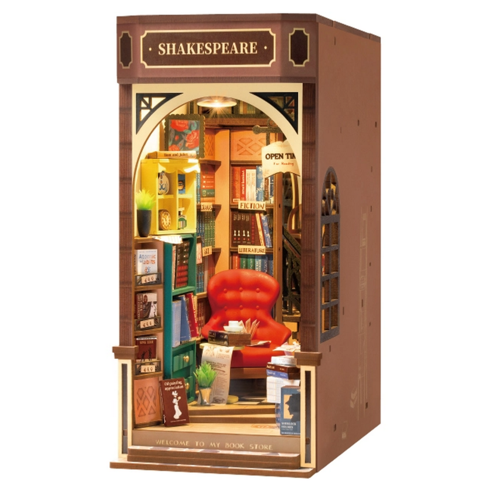 Kit Maquette Book Nook à fabriquer Librairie 18x10x24 cm TGB07 Serre-livres  3D miniature