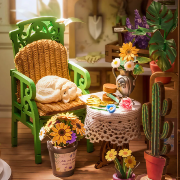 Kit Maquette 3D à fabriquer Coin Secret Fleuri 15x14x18 cm TGE04 Secret Bloomy Nook 246 pièces Miniature Rolife